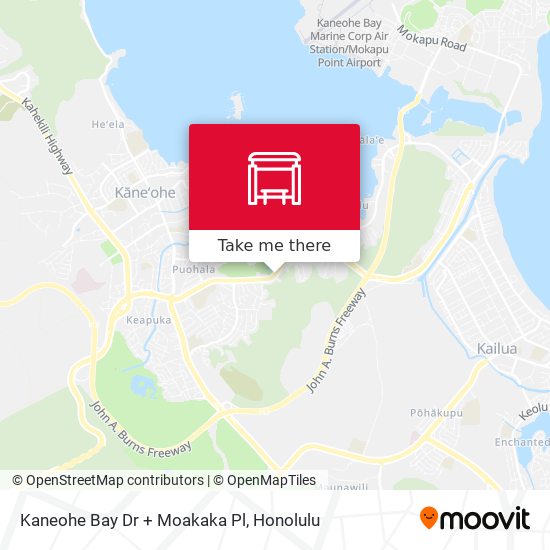 Kaneohe Bay Dr + Moakaka Pl map