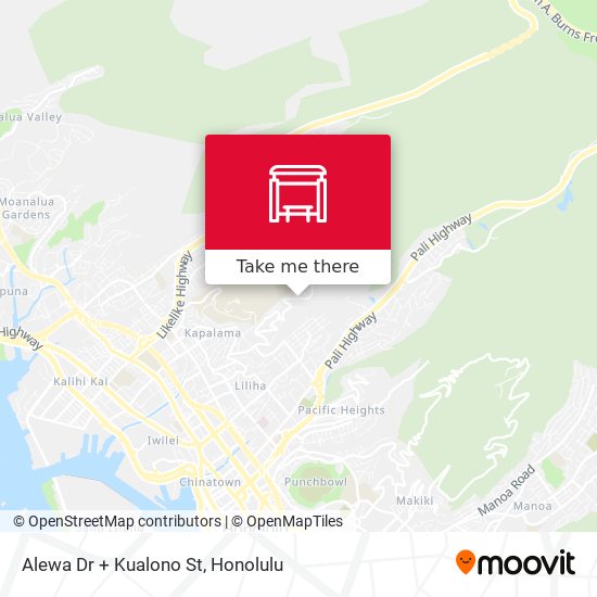 Alewa Dr + Kualono St map