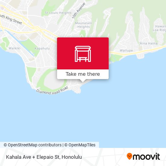 Kahala Ave + Elepaio St map