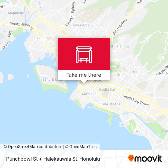 Punchbowl St + Halekauwila St map