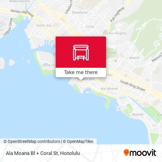 Ala Moana Bl + Coral St map
