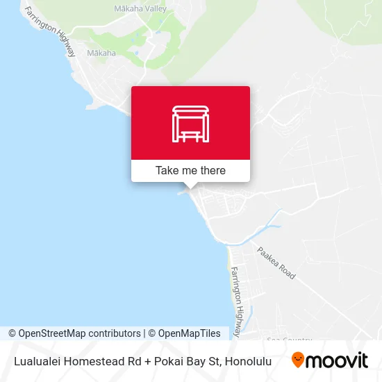 Lualualei Homestead Rd + Pokai Bay St map