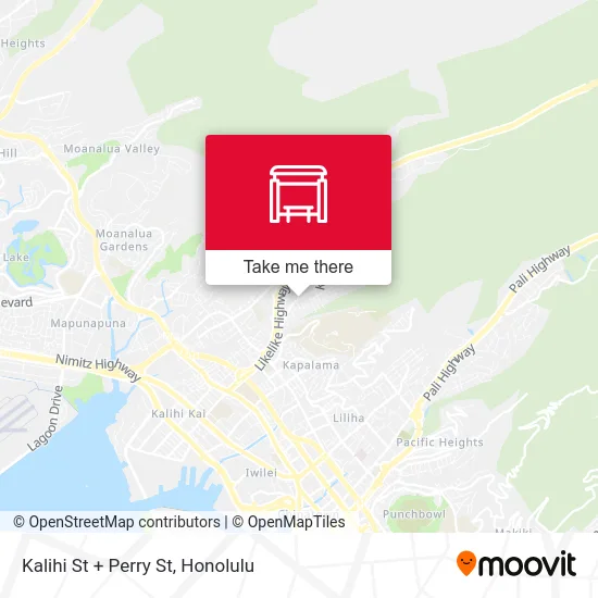 Kalihi St + Perry St map