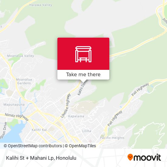 Kalihi St + Mahani Lp map