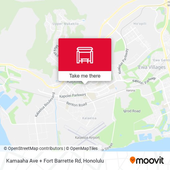 Mapa de Kamaaha Ave + Fort Barrette Rd