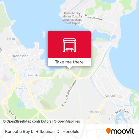 Kaneohe Bay Dr + Ikeanani Dr map