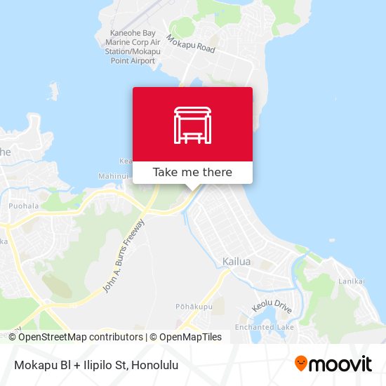 Mapa de Mokapu Bl + Ilipilo St