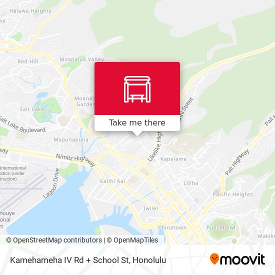 Kamehameha IV Rd + School St map