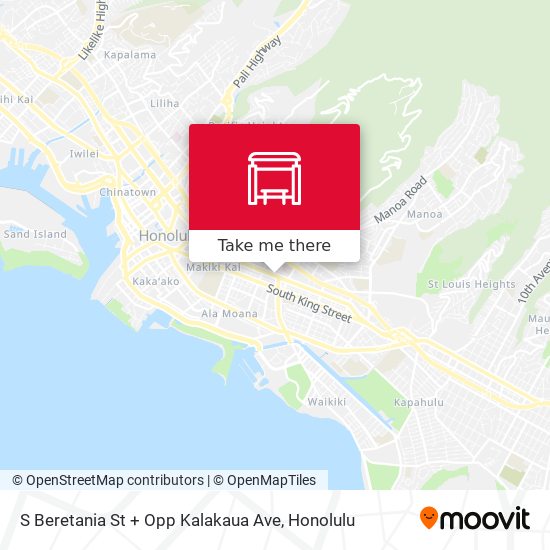 Mapa de S Beretania St + Opp Kalakaua Ave