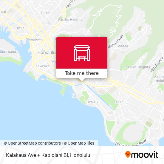 Kalakaua Ave + Kapiolani Bl map