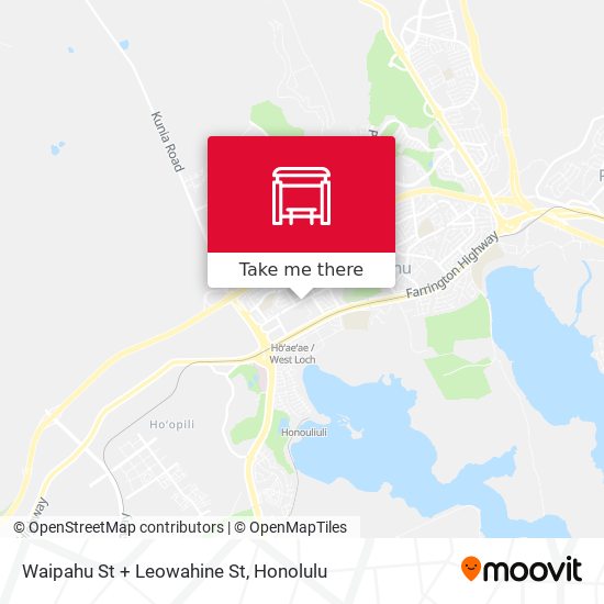 Waipahu St + Leowahine St map