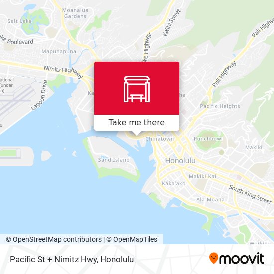 Pacific St + Nimitz Hwy map