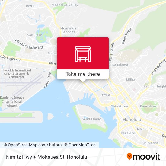 Nimitz Hwy + Mokauea St map