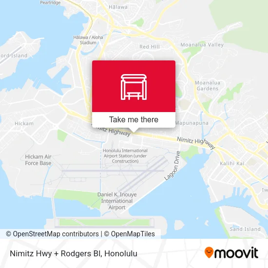 Nimitz Hwy + Rodgers Bl map