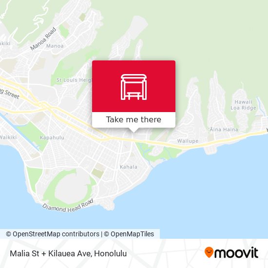 Malia St + Kilauea Ave map