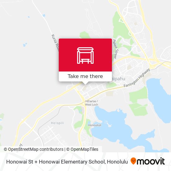 Honowai St + Honowai Elementary School map