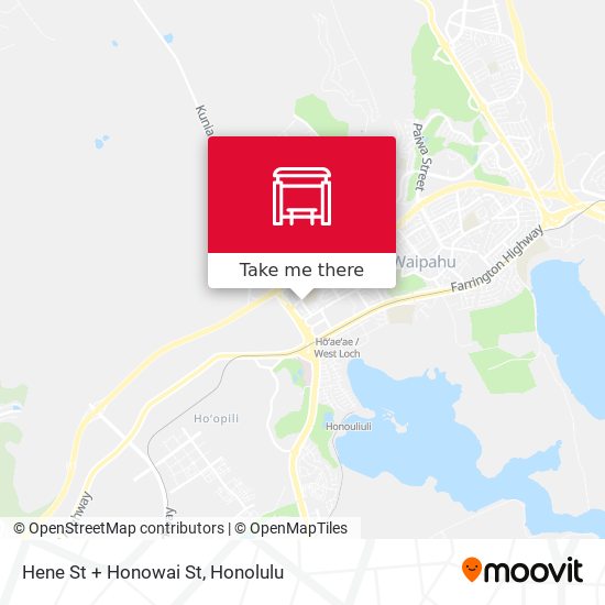 Hene St + Honowai St map