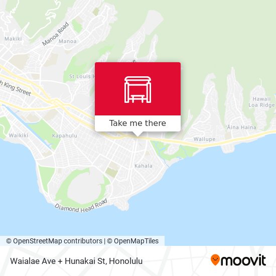 Waialae Ave + Hunakai St map