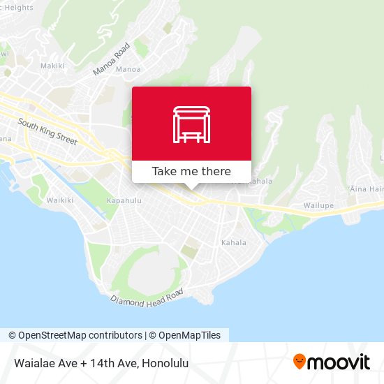 Waialae Ave + 14th Ave map