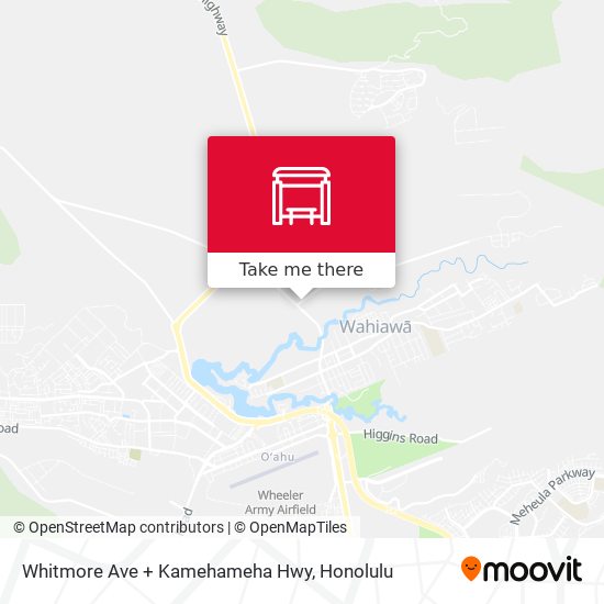 Whitmore Ave + Kamehameha Hwy map