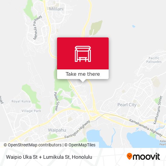 Waipio Uka St + Lumikula St map