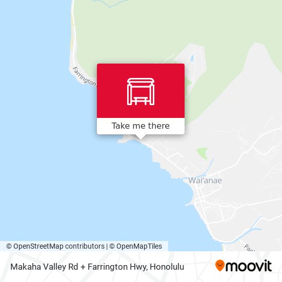 Makaha Valley Rd + Farrington Hwy map