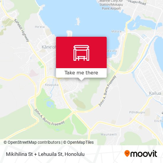 Mikihilina St + Lehuuila St map