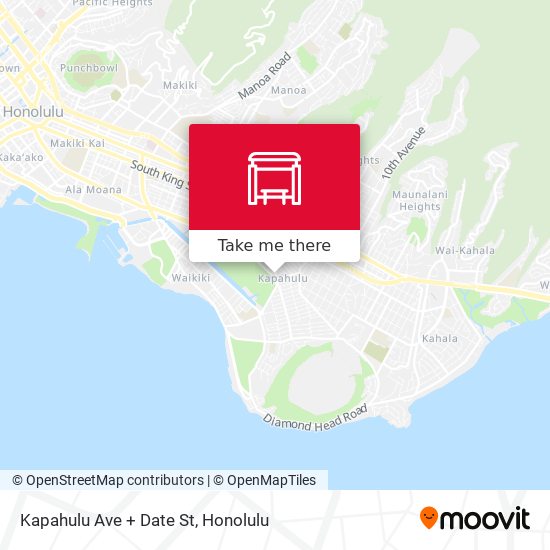Mapa de Kapahulu Ave + Date St