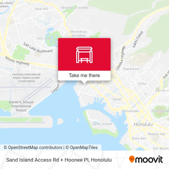 Sand Island Access Rd + Hoonee Pl map