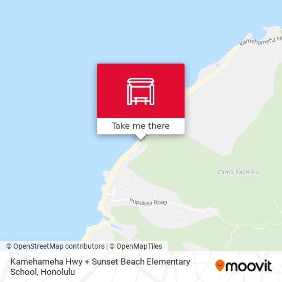 Mapa de Kamehameha Hwy + Sunset Beach Elementary School