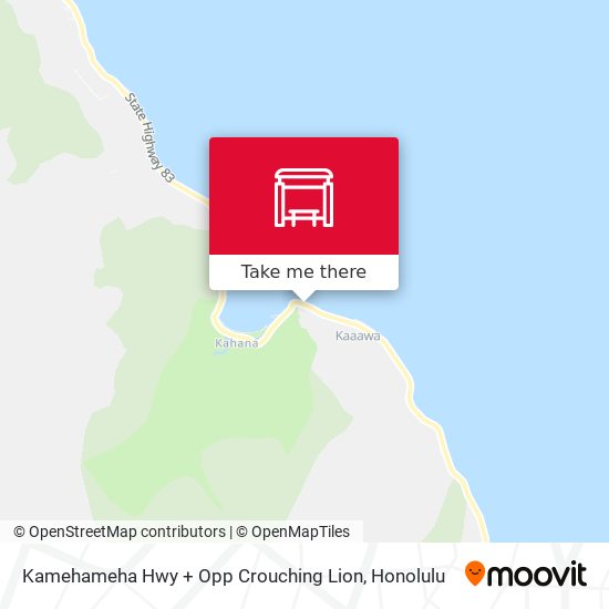 Mapa de Kamehameha Hwy + Opp Crouching Lion