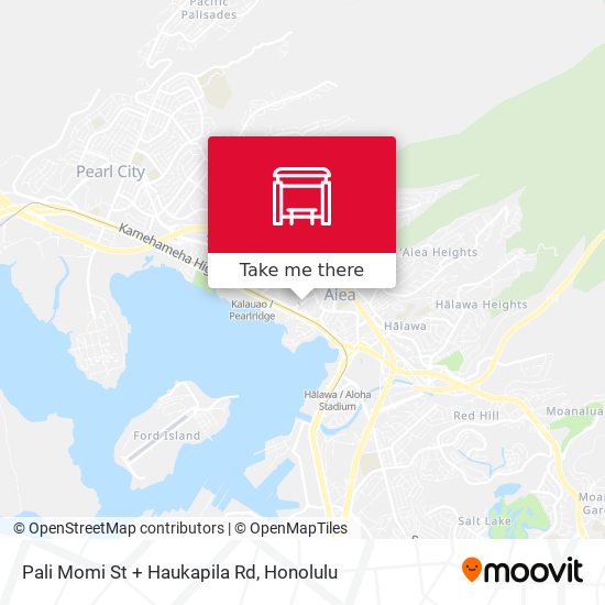 Pali Momi St + Haukapila Rd map