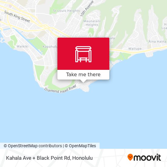 Kahala Ave + Black Point Rd map