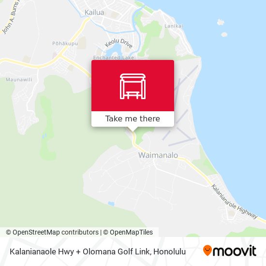 Kalanianaole Hwy + Olomana Golf Link map