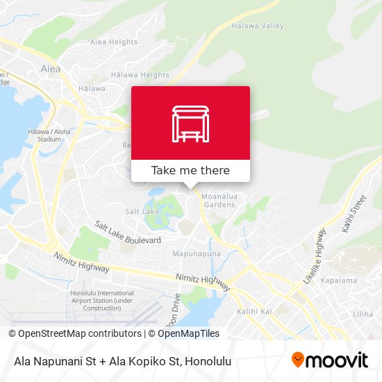 Ala Napunani St + Ala Kopiko St map