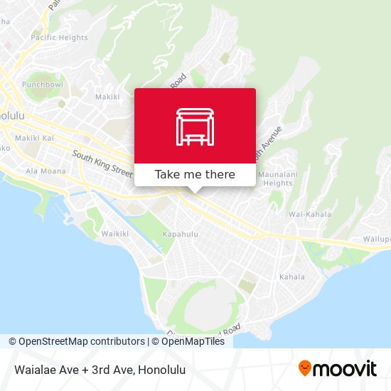 Waialae Ave + 3rd Ave map