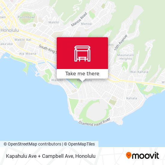 Kapahulu Ave + Campbell Ave map