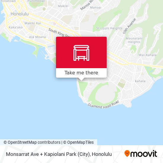 Mapa de Monsarrat Ave + Kapiolani Park (City)