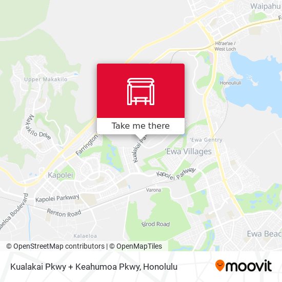 Kualakai Pkwy + Keahumoa Pkwy map