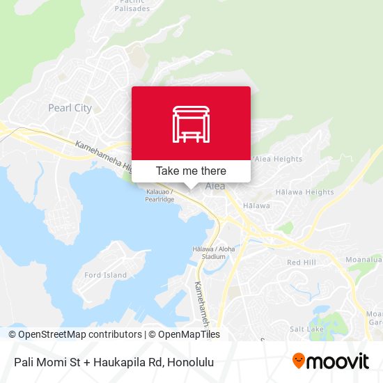 Pali Momi St + Haukapila Rd map