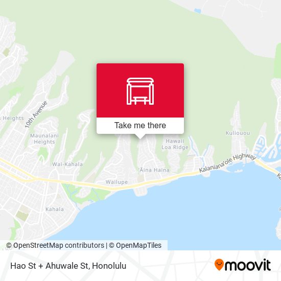 Hao St + Ahuwale St map