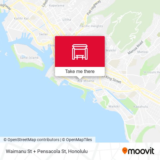 Waimanu St + Pensacola St map
