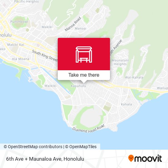 6th Ave + Maunaloa Ave map