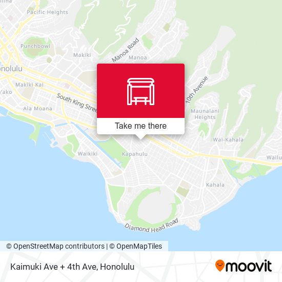 Mapa de Kaimuki Ave + 4th Ave