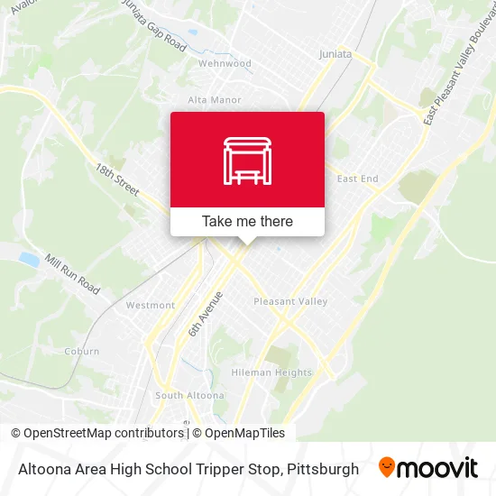 Mapa de Altoona Area High School Tripper Stop