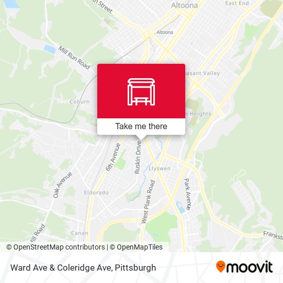 Ward Ave & Coleridge Ave map