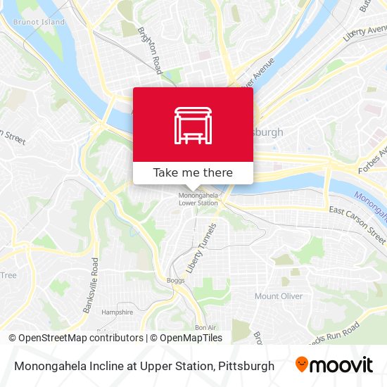 Monongahela Incline at Upper Station map