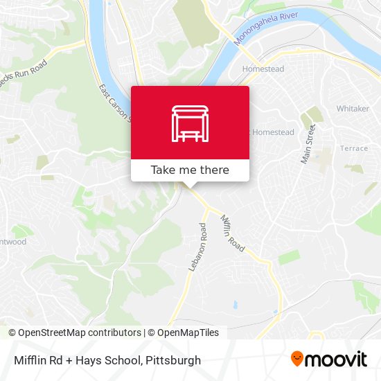 Mifflin Rd + Hays School map