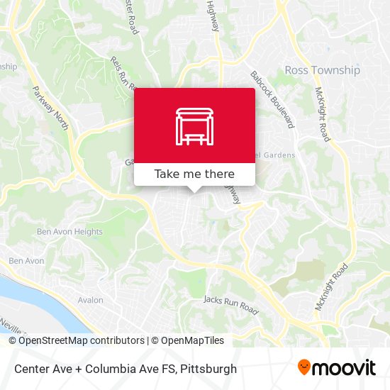 Mapa de Center Ave + Columbia Ave FS