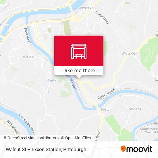 Walnut St + Exxon Station map